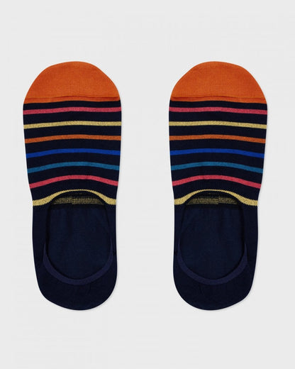 Paul Smith Mens Striped Loafer Socks - 47 Navy