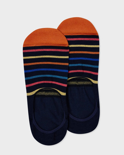 Paul Smith Mens Striped Loafer Socks - 47 Navy