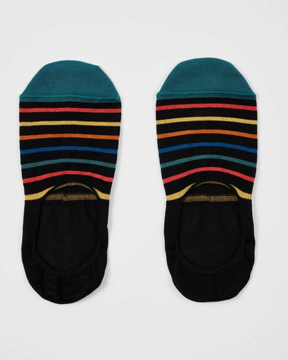 Paul Smith Mens Striped Loafer Socks - 79 Black