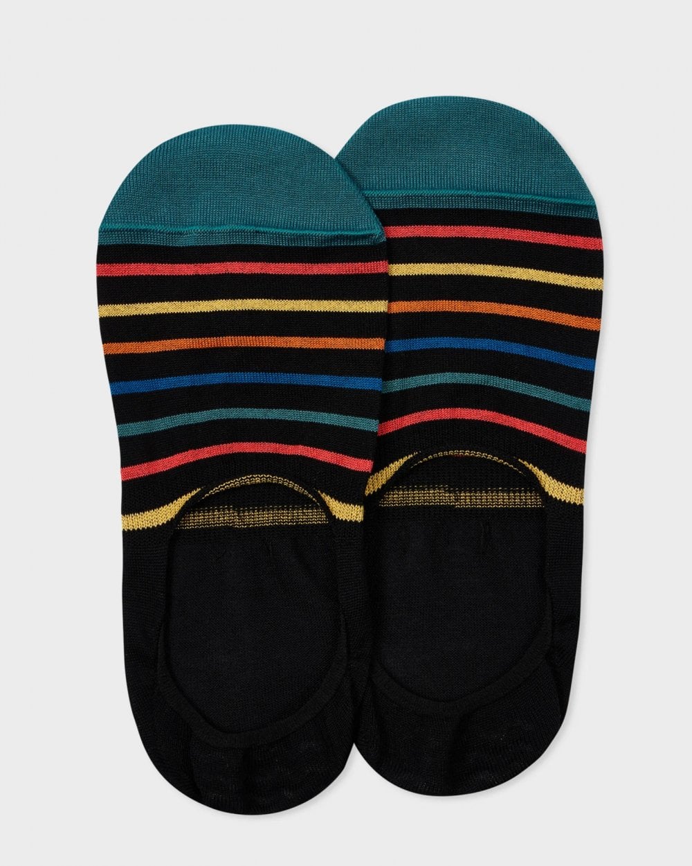 Paul Smith Mens Striped Loafer Socks - 79 Black