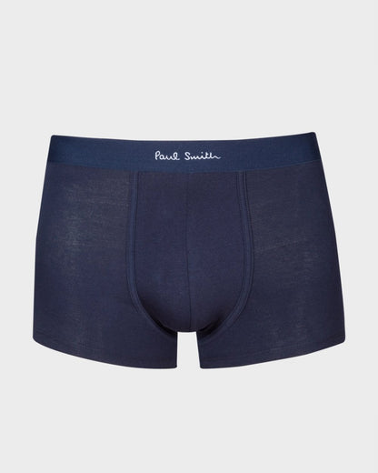 Paul Smith 3 Pack Mens Plain Trunks with Script Logo Waistband - 47 Navy