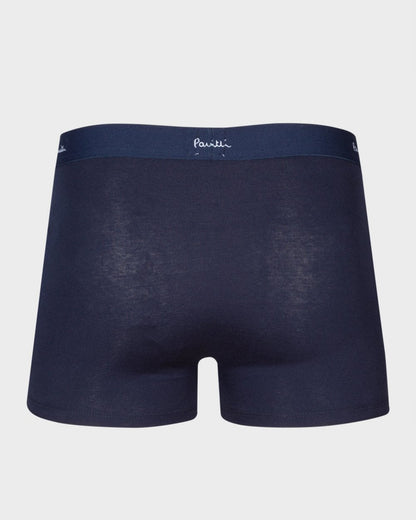 Paul Smith 3 Pack Mens Plain Trunks with Script Logo Waistband - 47 Navy