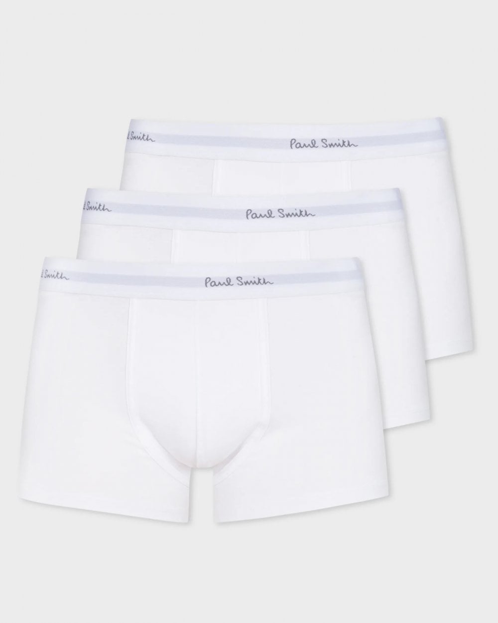 Paul Smith 3 Pack Mens Plain Trunks with Script Logo Waistband