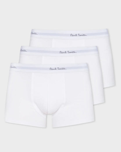 Paul Smith 3 Pack Mens Plain Trunks with Script Logo Waistband