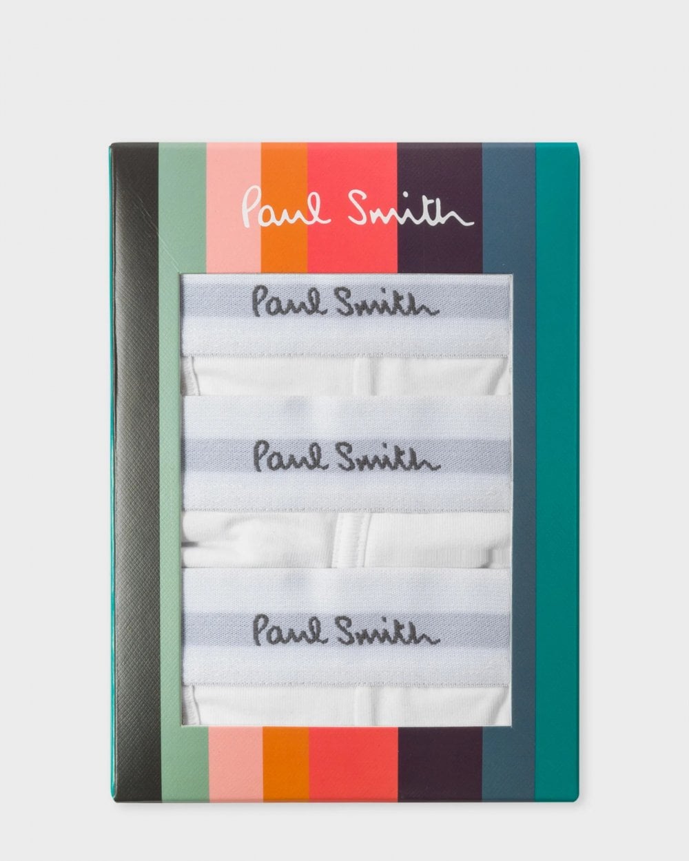 Paul Smith 3 Pack Mens Plain Trunks with Script Logo Waistband - 01 White