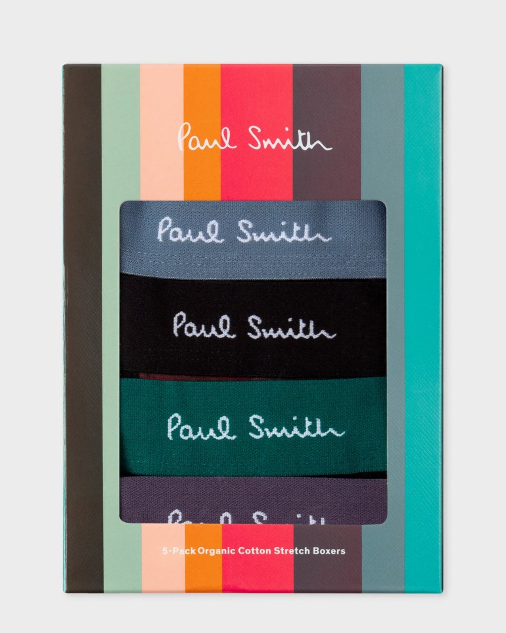 Paul Smith Paul Smith 5-Pack Mens Organic Cotton Signature Stripe Mixed Boxer Briefs