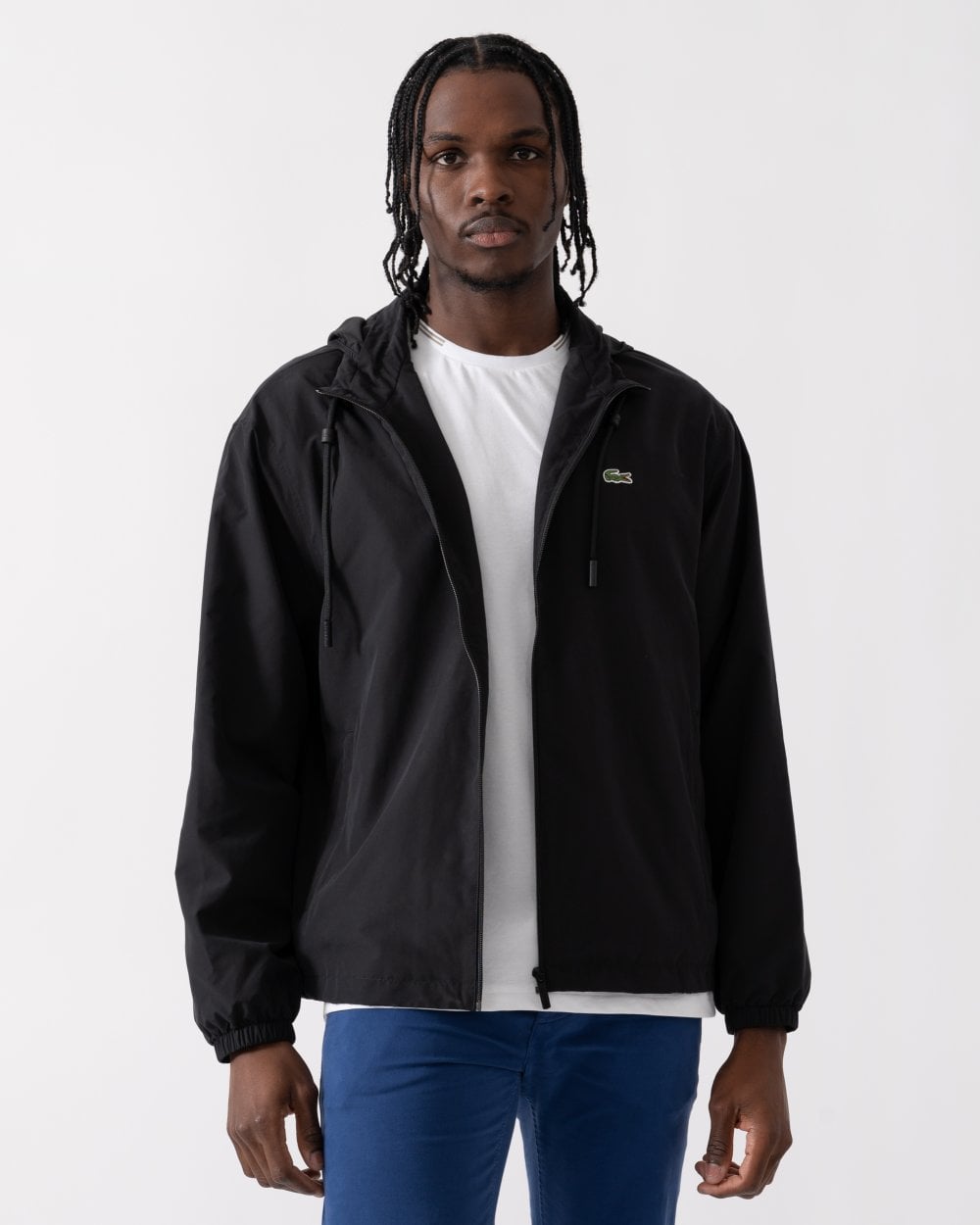 Lacoste Lacoste Mens Short Water-Resistant Jacket with Removable Hood