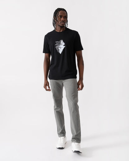 BOSS Green Tee 8 Mens Graphic Print T-Shirt - Black 001