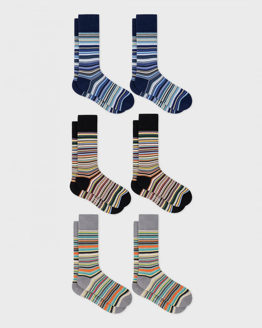 Paul Smith Paul Smith 6-Pack Mens Signature Stripe Socks