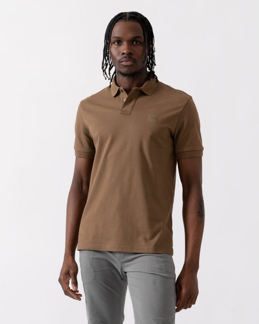 BOSS Orange Passenger Mens Stretch-Cotton Slim-Fit Polo Shirt with Logo Patch