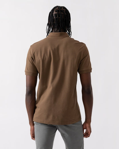 BOSS Orange Passenger Mens Stretch-Cotton Slim-Fit Polo Shirt with Logo Patch - Open Brown 243