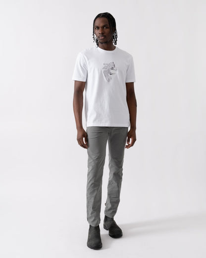 BOSS Green Tee 8 Mens Graphic Print T-Shirt - White 100
