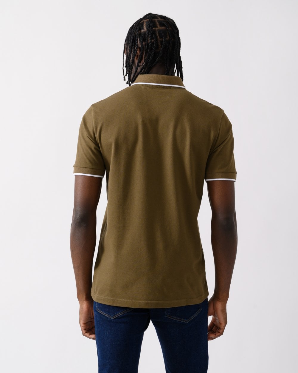 BOSS Orange Passertip Mens Short Sleeve Polo Shirt With Tipped Collar - Open Green 368