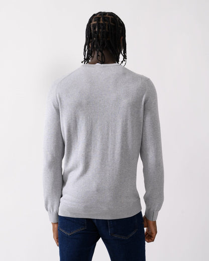 Lacoste Mens Organic Cotton Crew Neck Sweater - Silver Chine CCA