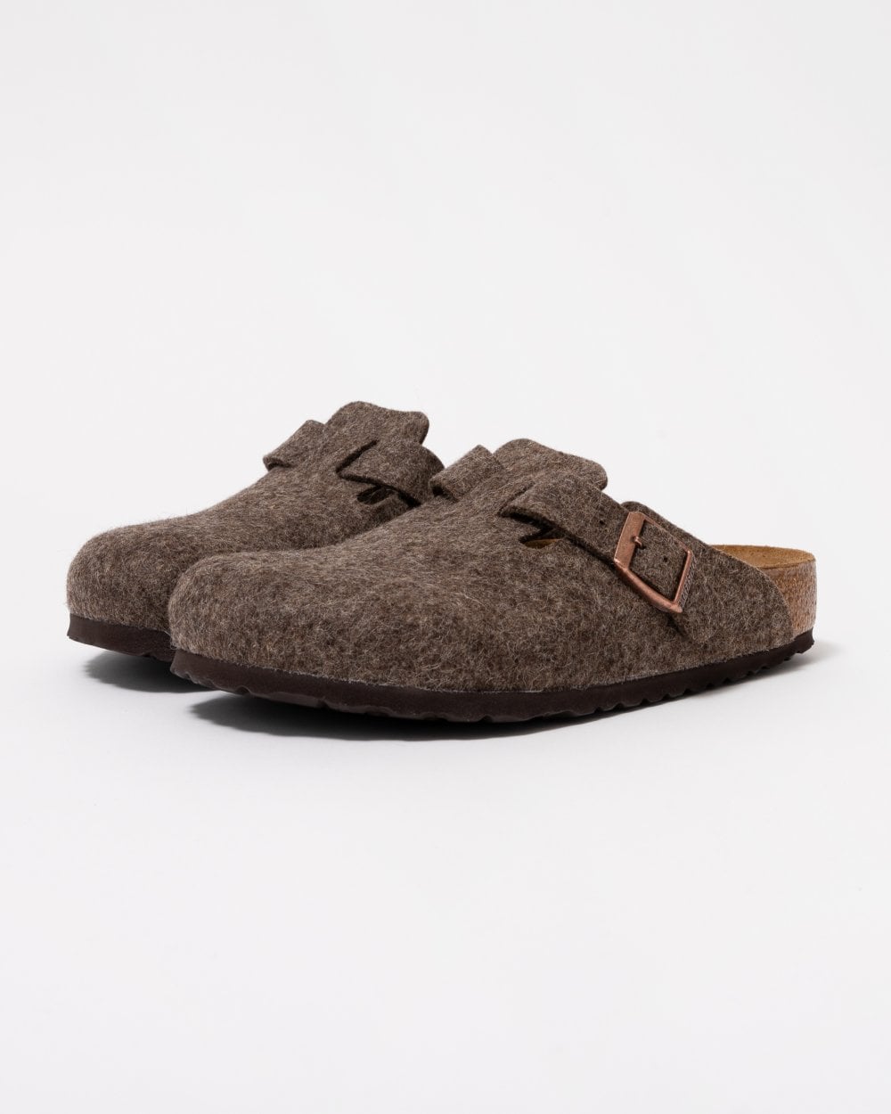 Birkenstock Boston Wool Felt Unisex Clogs - Cacao - CHO - Designer Unisex Clogs