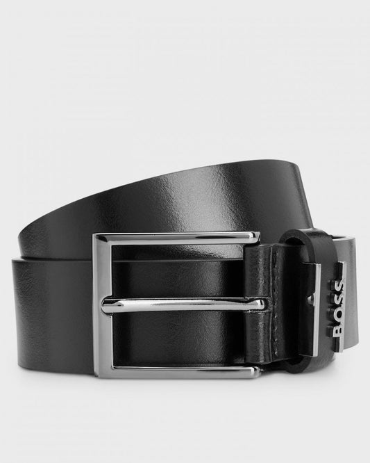 BOSS Orange Cole-Ant Mens Italian-Leather Belt with Logo Keeper