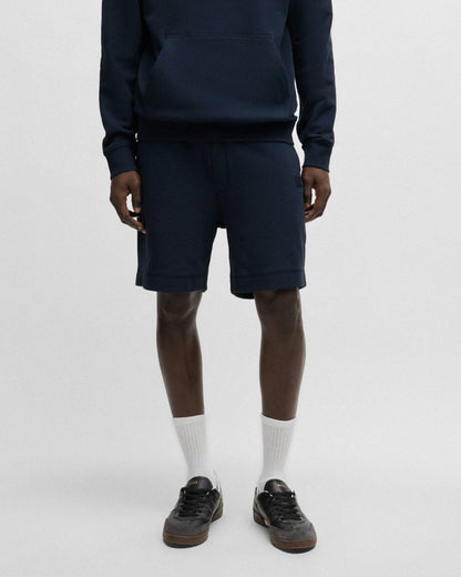 BOSS Orange Sewalk Mens Cotton-Terry Shorts With Logo Badge