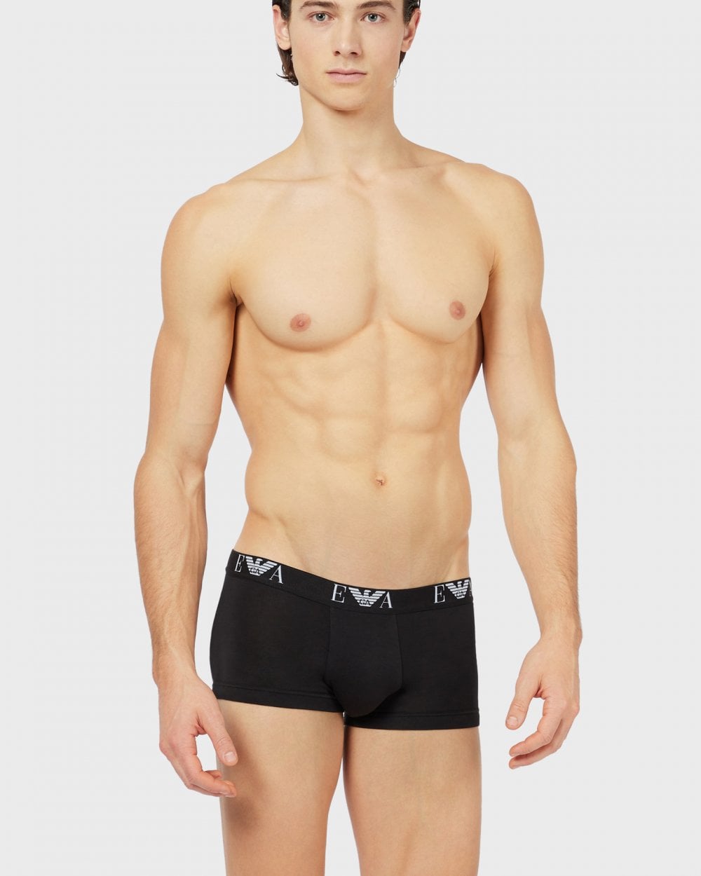 Emporio Armani 3-Pack Mens Stretch Trunks - Black/Black/Black