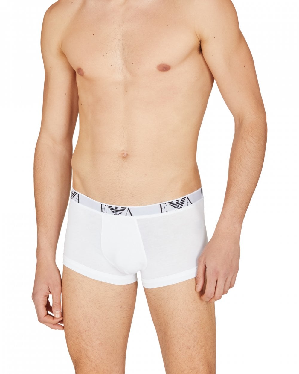 Emporio Armani 3-Pack Mens Stretch Trunks - White/White/White