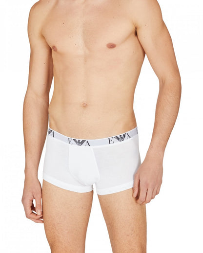Emporio Armani 3-Pack Mens Stretch Trunks - White/White/White