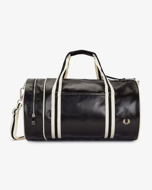 Fred Perry NOS Classic Barrel Bag - Black/Ecru D57