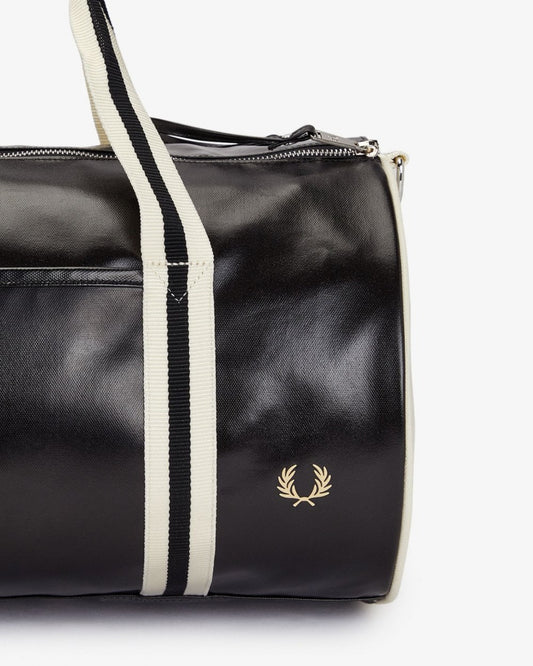 Fred Perry NOS Classic Barrel Bag - Black/Ecru D57