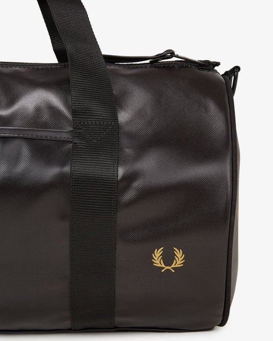 Fred Perry NOS Classic Barrel Bag - Black/Gold 774