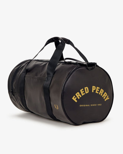 Fred Perry NOS Classic Barrel Bag - Black/Gold 774
