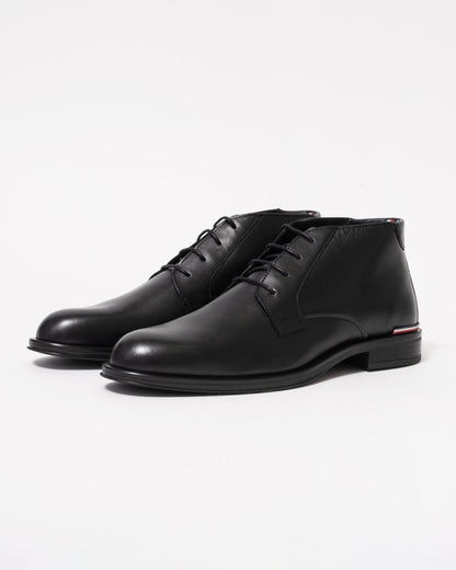 Tommy Hilfiger Core RWB Hilfiger Mens Leather Boots - Black
