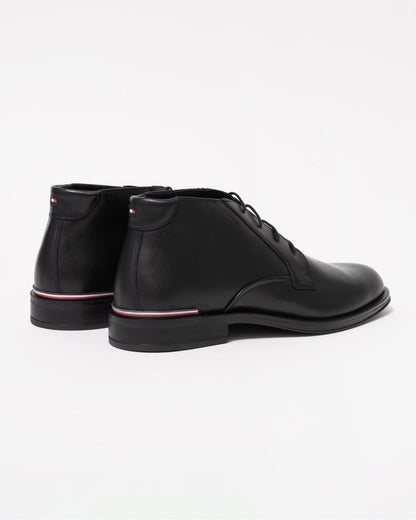 Tommy Hilfiger Core RWB Hilfiger Mens Leather Boots - Black