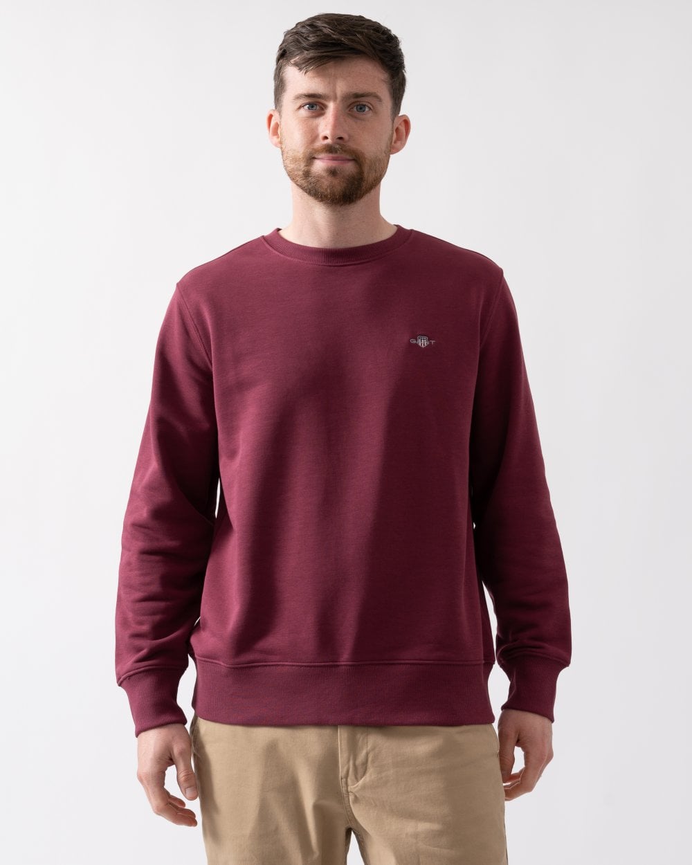 GANT Mens Regular Fit Shield Logo Crew Neck Sweatshirt