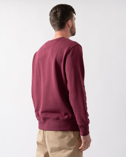 GANT Mens Regular Fit Shield Logo Crew Neck Sweatshirt - 638 Wine Red