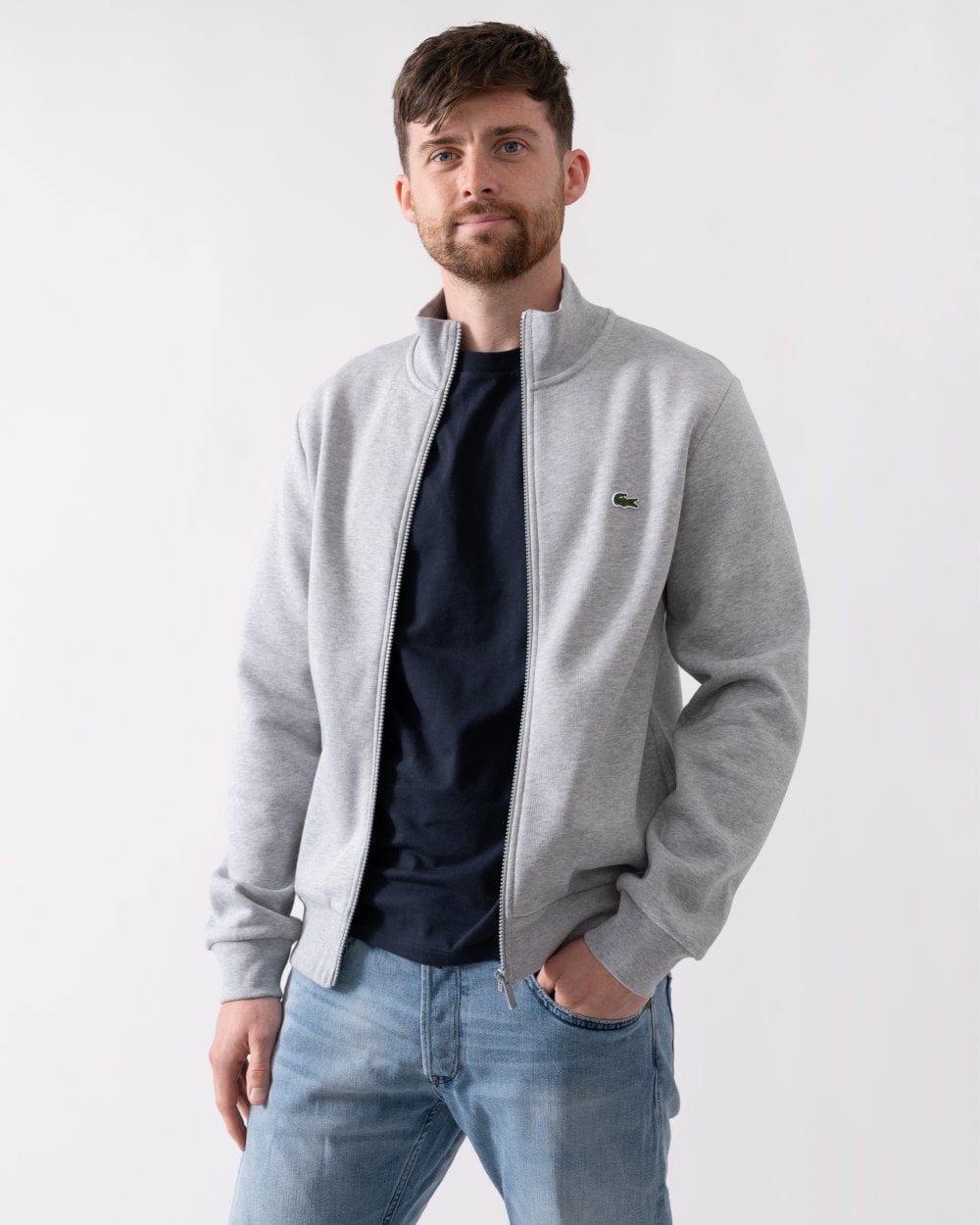 Lacoste Regular Fit Brushed Fleece Mens Zippered Sweatshirt