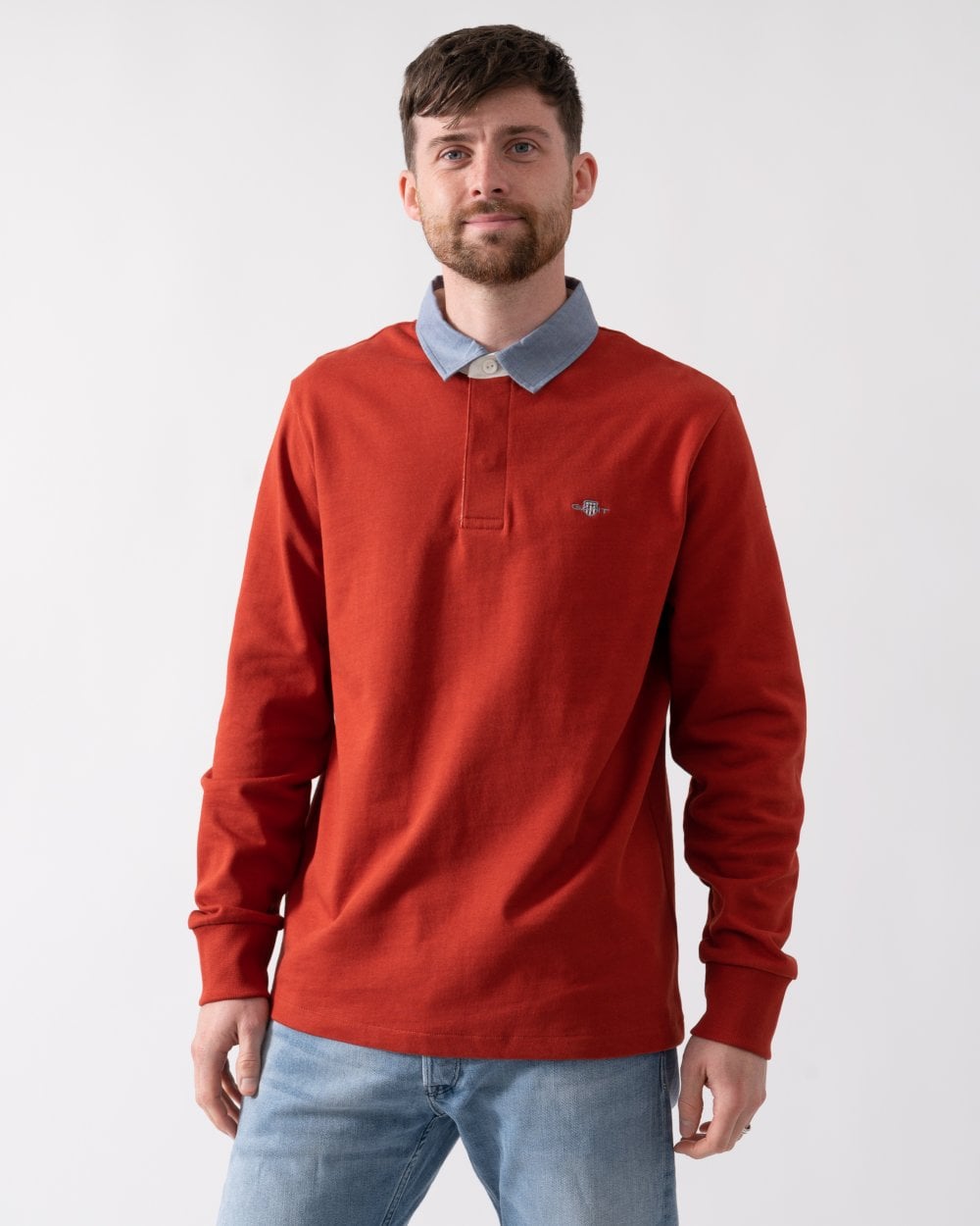 GANT Mens Regular Fit Chambray Heavy Rugger - 612 Iron Red