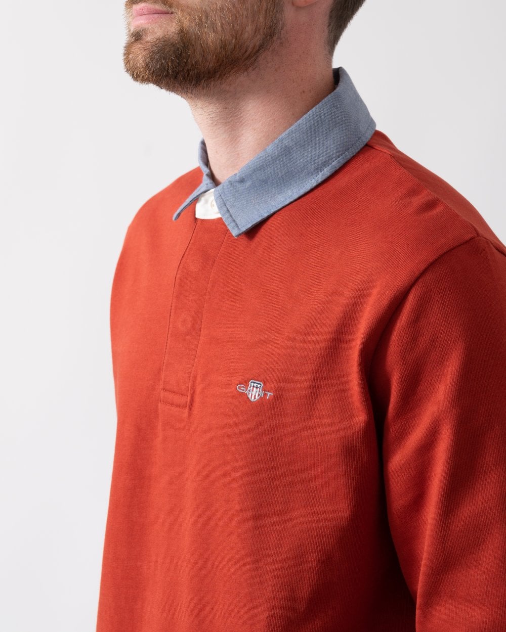 GANT Mens Regular Fit Chambray Heavy Rugger - 612 Iron Red