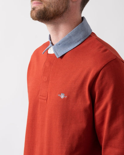 GANT Mens Regular Fit Chambray Heavy Rugger - 612 Iron Red