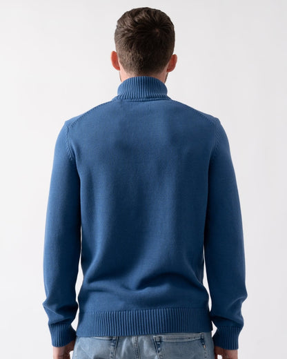 GANT Mens Casual Cotton Half Zip Jumper - 442 Vintage Blue