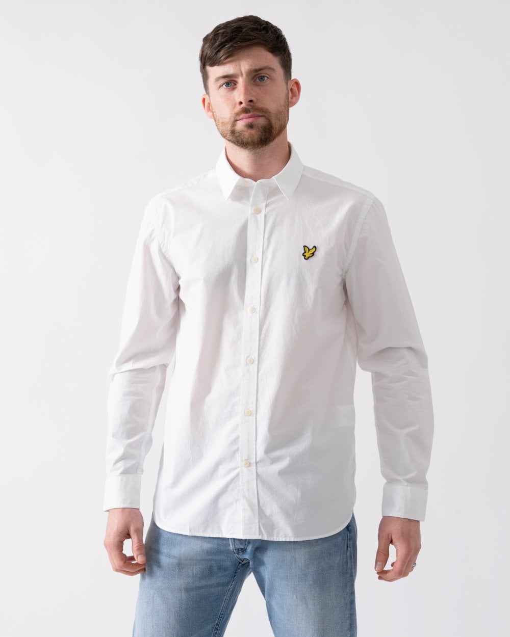 Lyle & Scott Long Sleeve Mens Poplin Shirt - 626 White