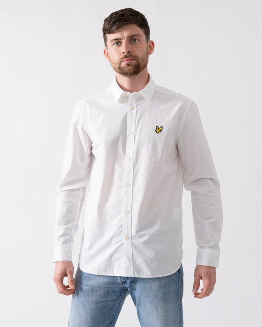 Lyle & Scott Long Sleeve Mens Poplin Shirt - 626 White