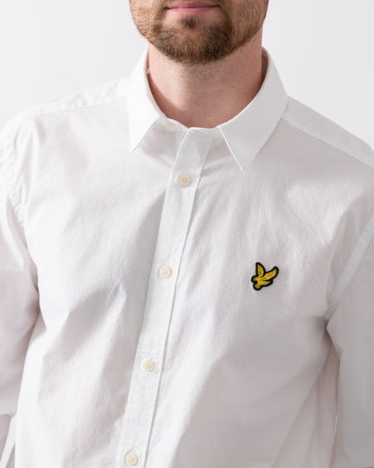 Lyle & Scott Long Sleeve Mens Poplin Shirt - 626 White