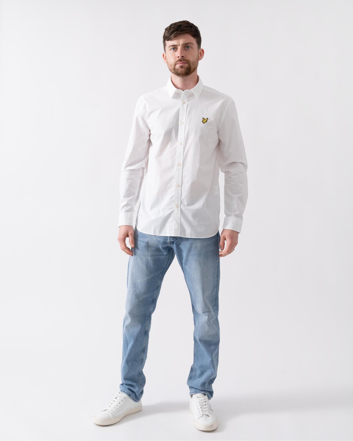 Lyle & Scott Long Sleeve Mens Poplin Shirt - 626 White
