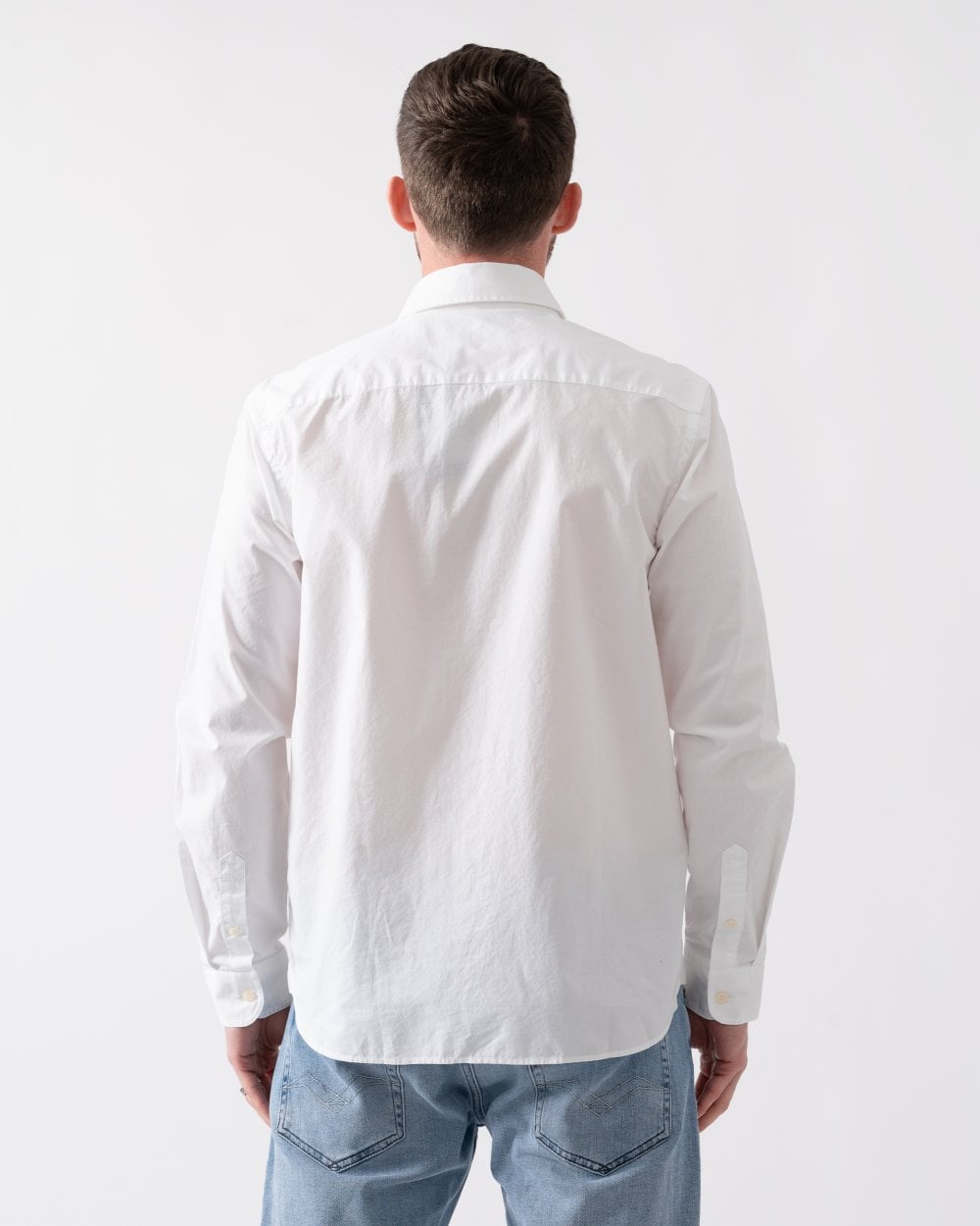 Lyle & Scott Long Sleeve Mens Poplin Shirt - 626 White