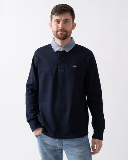 GANT Mens Regular Fit Chambray Heavy Rugger - 433 Evening Blue