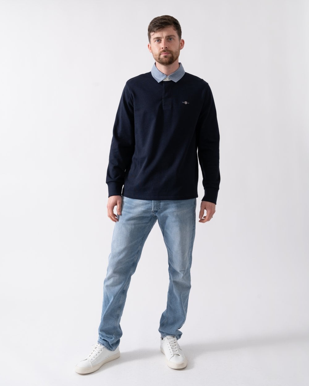 GANT Mens Regular Fit Chambray Heavy Rugger - 433 Evening Blue