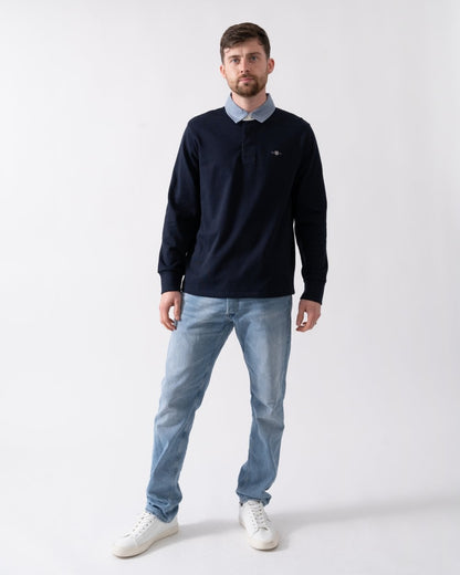GANT Mens Regular Fit Chambray Heavy Rugger - 433 Evening Blue