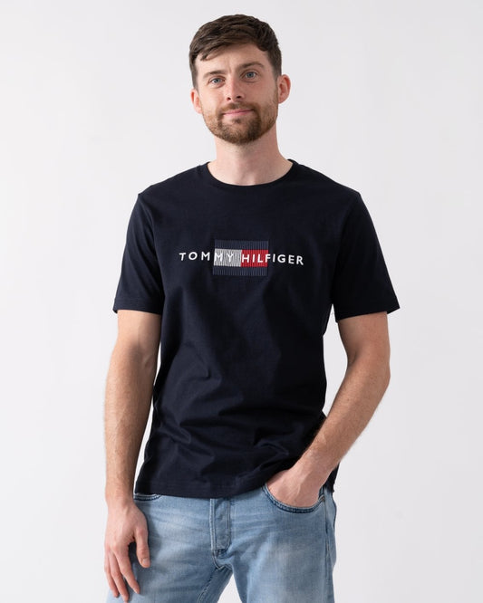 Tommy Hilfiger Tommy Hilfiger Hilfiger Flag Embroidered Mens T-Shirt