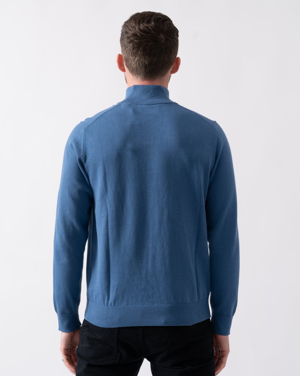 GANT Mens Classic Cotton Half Zip Jumper - 442 Vintage Blue