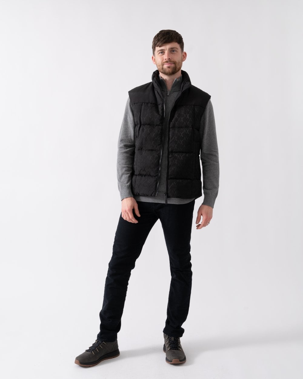 Armani Exchange Armani Exchange Mens Logo Pattern Padded Gilet