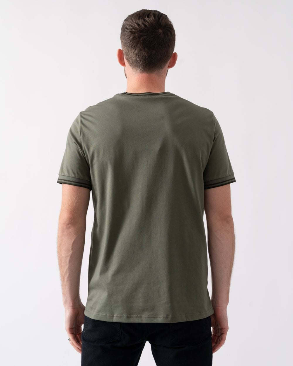 Fred Perry Mens Twin Tipped T-Shirt - Laurel Wreath Green/Night Green W49