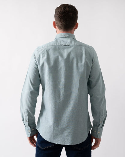 GANT Mens Slim Fit Long Sleeve Oxford Shirt - 373 Deep Forest Green